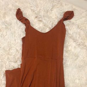 Burnt orange maxi dress with a slit